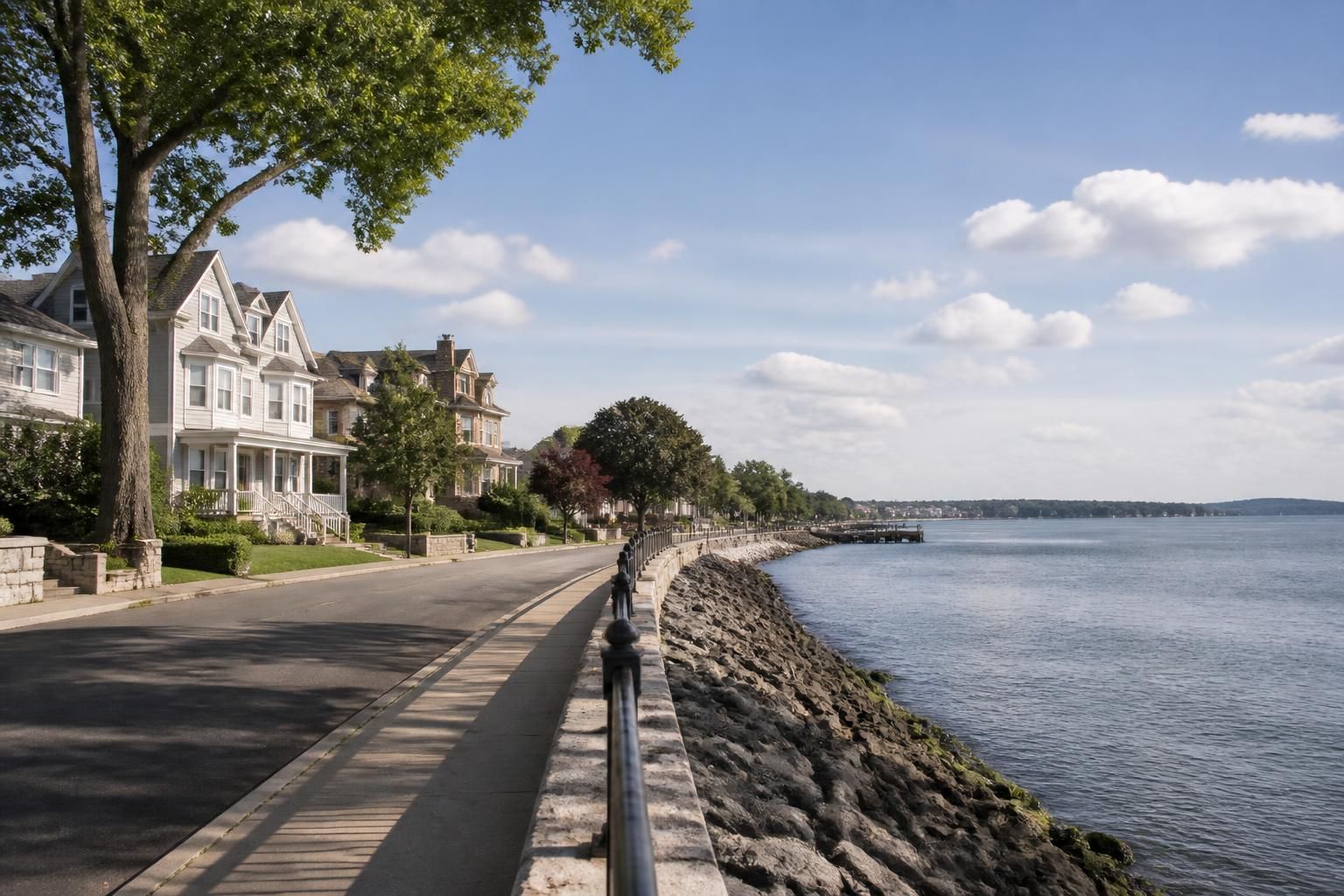 Throggs Neck waterfront neighborhood with residential streets.